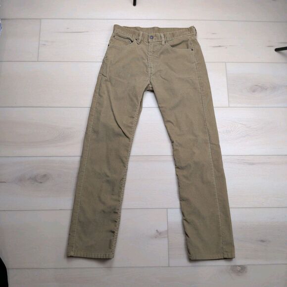 Levi’s 505 Corduroy Pants Mens 31x32 Straight Leg Tan White Tab Khaki - Picture 1 of 10